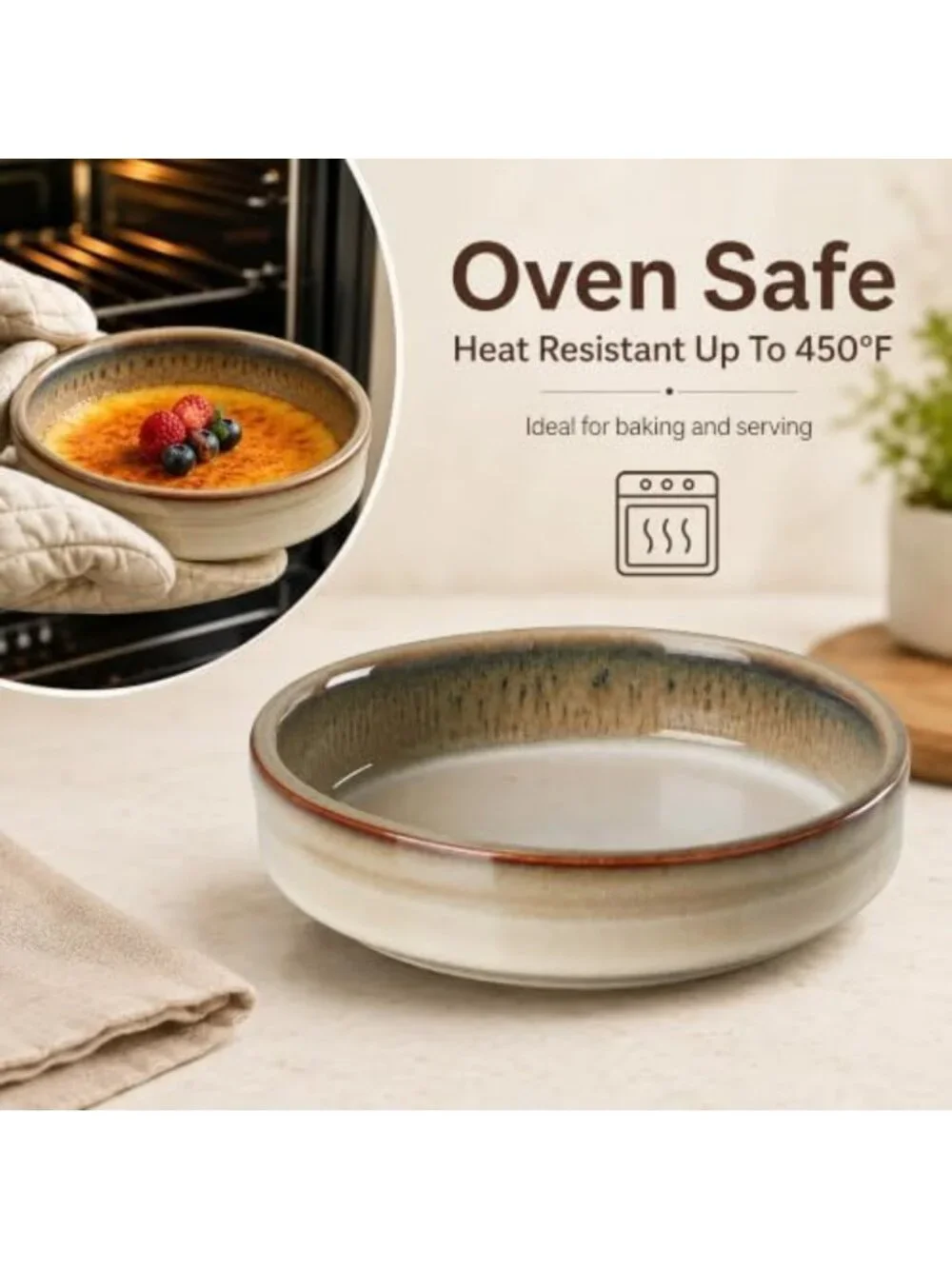 Set of 14 Ceramic Ramekins 4 oz - Oven Safe Creme Brulee Dishes, Baking Bowls